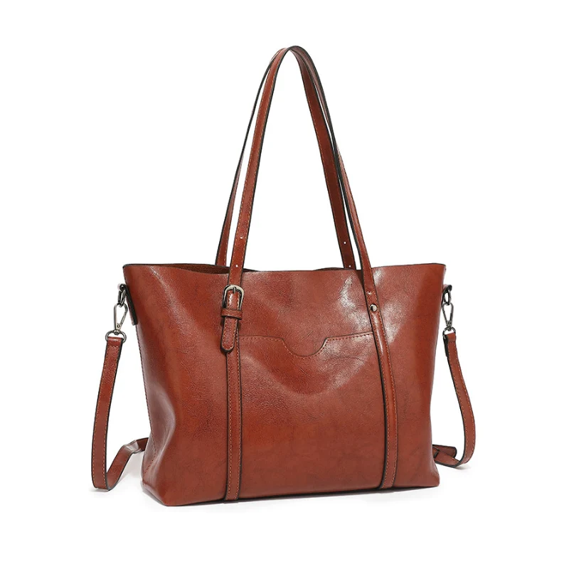 Women's Polished Leather Shoulder Bag - Image 3