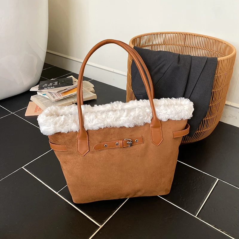 Women's Professional Plush Trim Tote Bag - Image 2