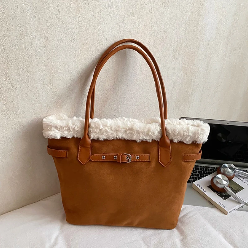 Women's Professional Plush Trim Tote Bag - Image 3