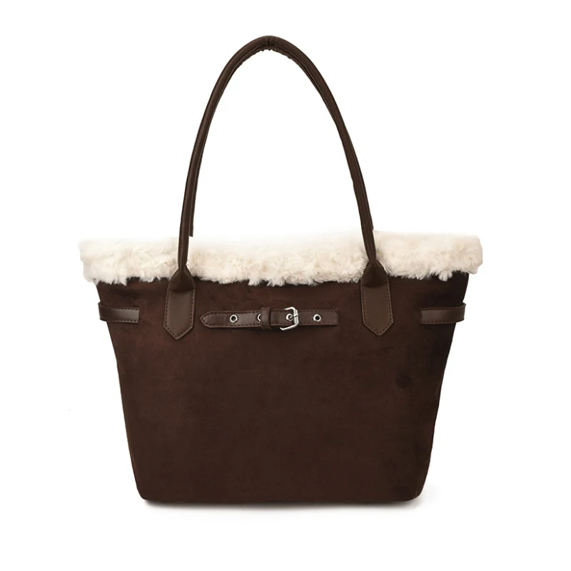 Women's Professional Plush Trim Tote Bag - Image 5