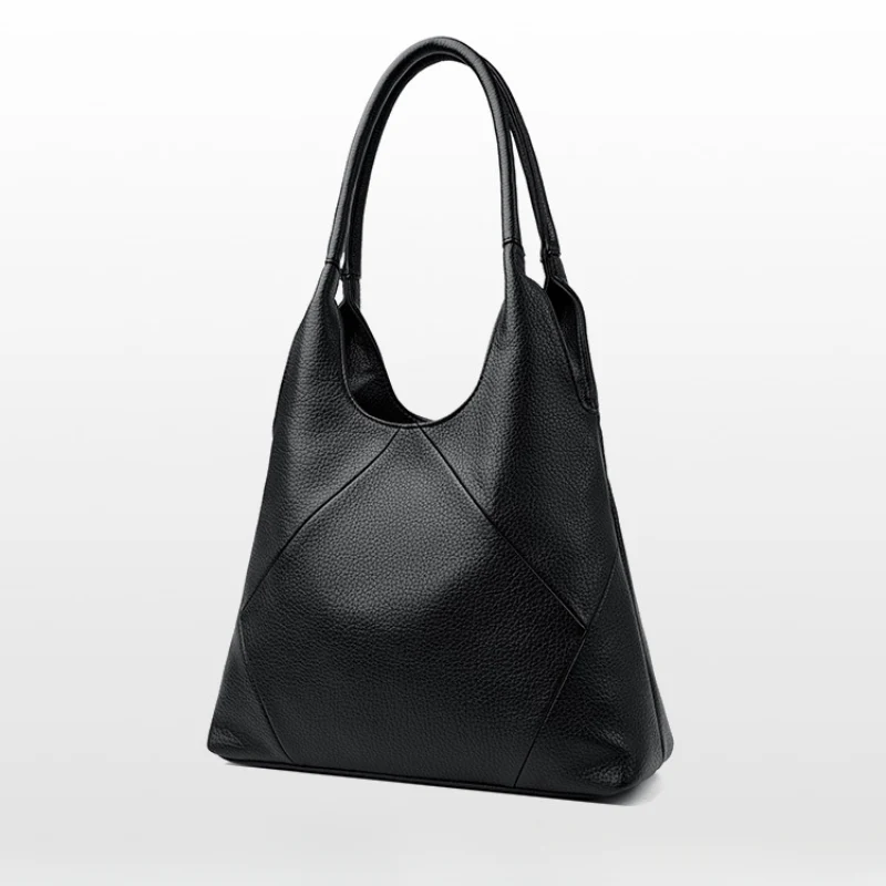 Women's Sculpted Leather Geometric Shoulder Bag - Image 2