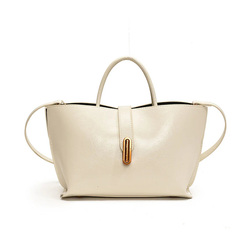 Women's Sleek Glossy Vegan Leather Handbag - Image 5