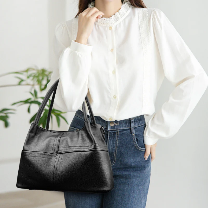 Women's Versatile Multi-Strap Pebbled Shoulder Bag - Image 4