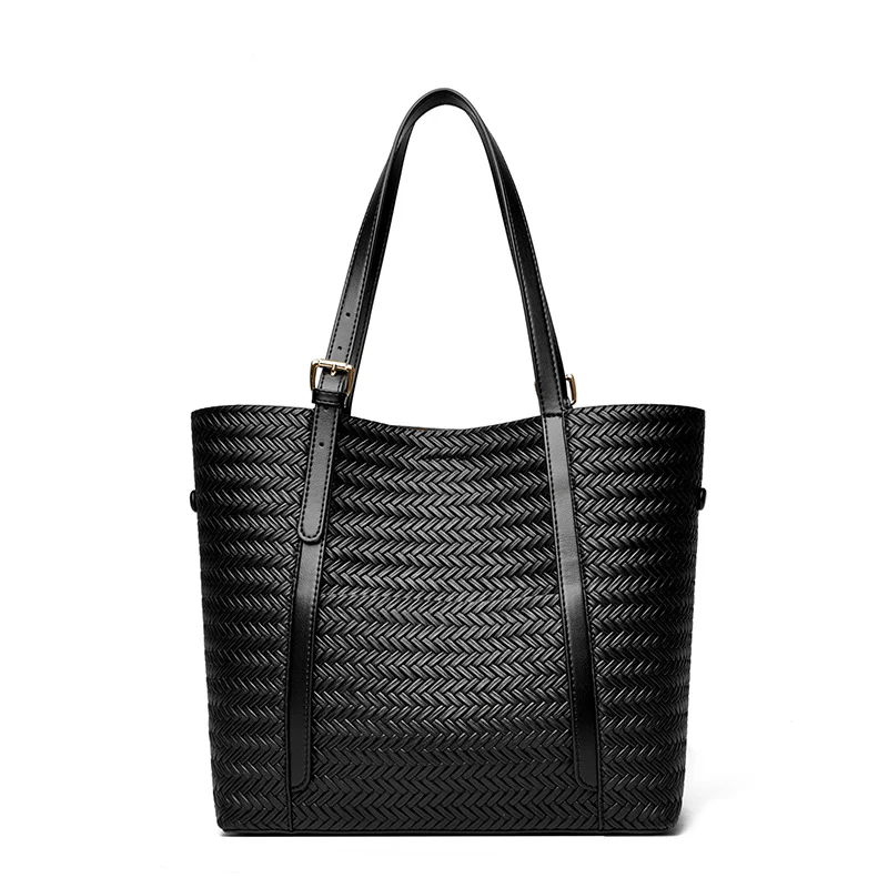 Woven Elegance Large Capacity Fashion Tote Bag - Image 6
