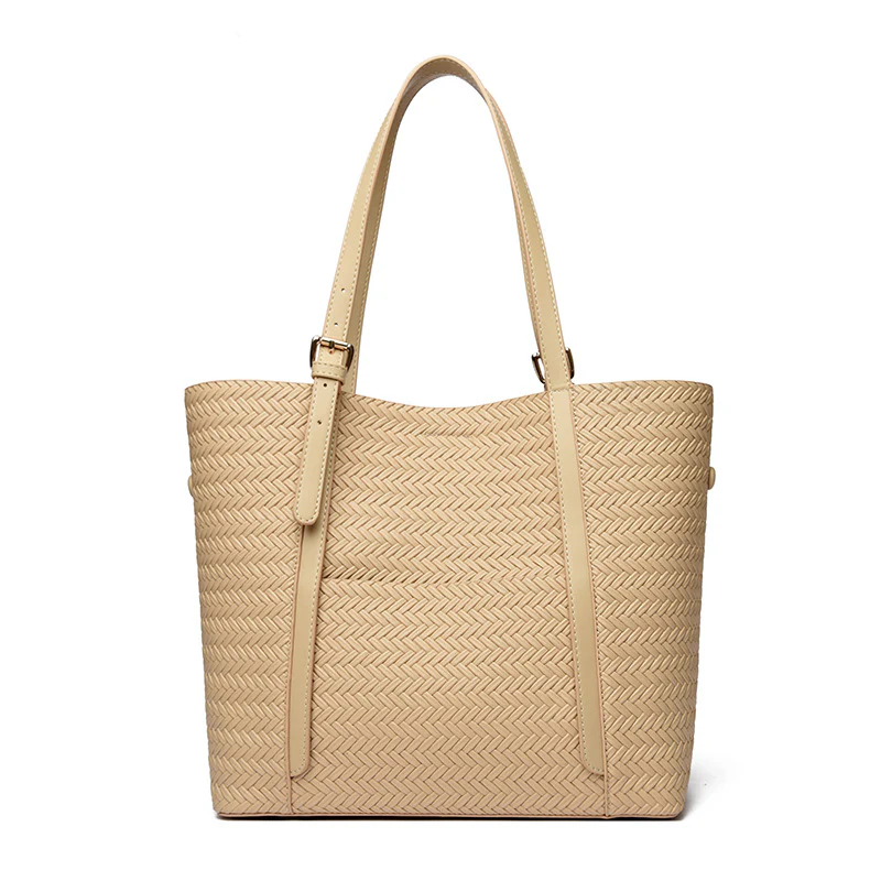 Woven Elegance Large Capacity Fashion Tote Bag - Image 7